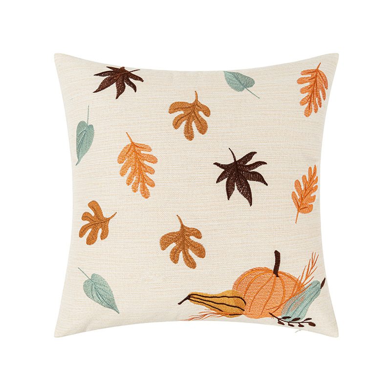 Autumn Leaves Embroidered Pillow Covers - Cozy Seasonal Decor - Image 5