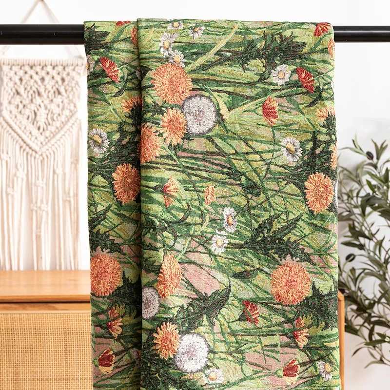 Floral Jacquard Fabric Canvas – 59"x39" DIY Upholstery & Sewing Cloth - Image 2