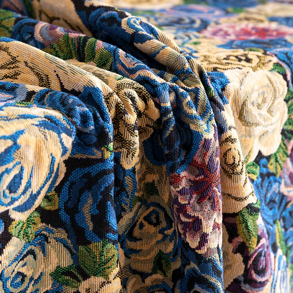 Floral Jacquard Fabric Canvas – 59"x39" DIY Upholstery & Sewing Cloth - Image 6