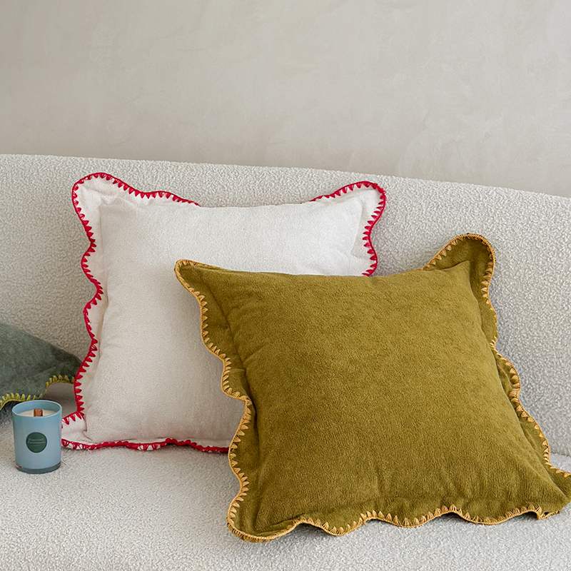 Cozy Scalloped Solid Pillow Cover - Stylish Home Decor - Image 4