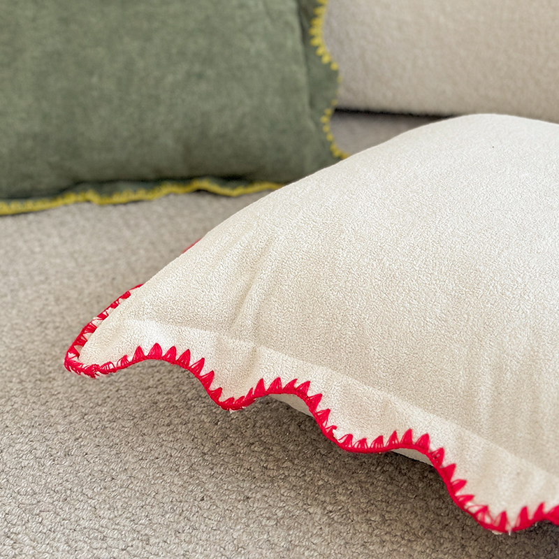 Cozy Scalloped Solid Pillow Cover - Stylish Home Decor - Image 5