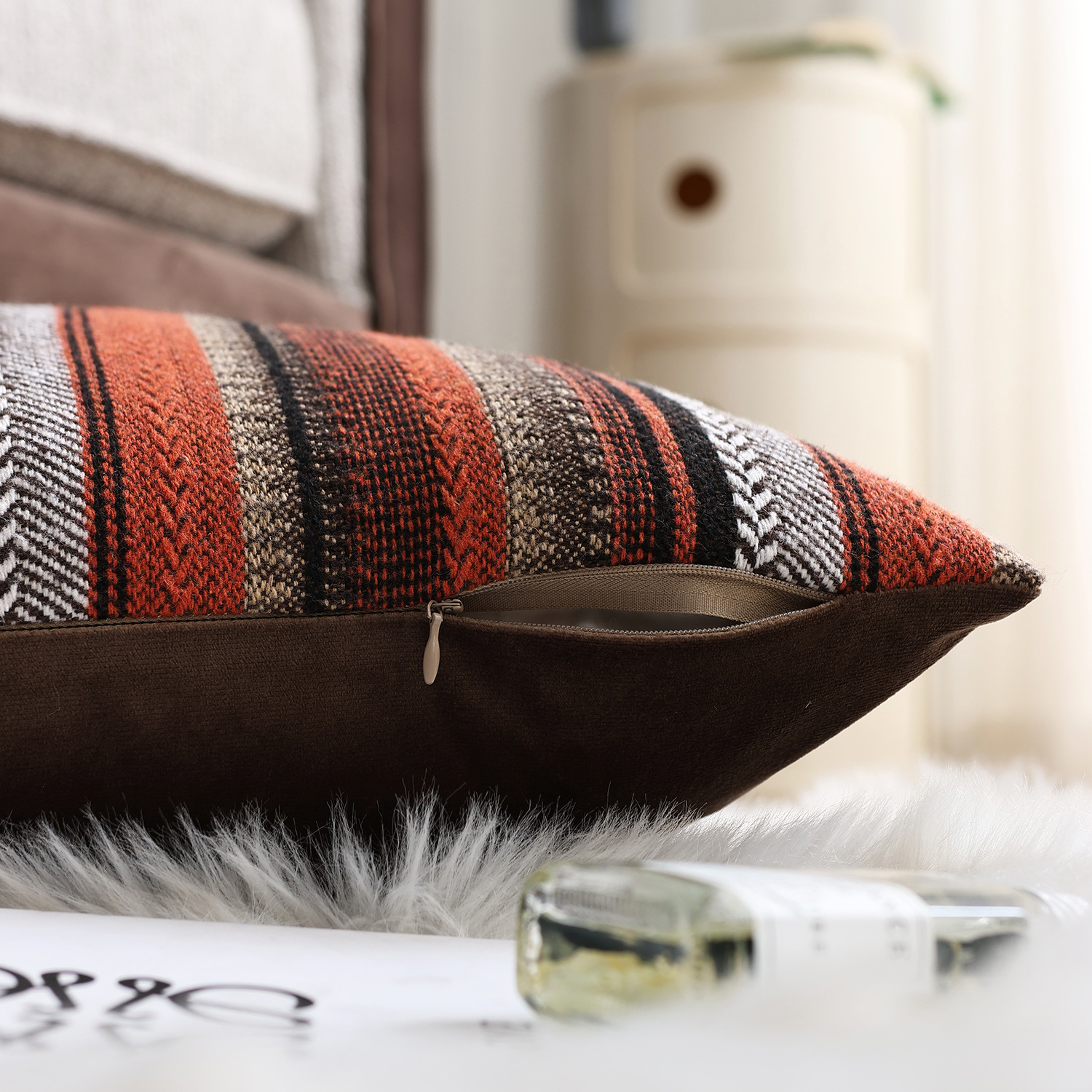 Bohemian Striped Woven Pillow Cover - Stylish Home Decor - Image 2