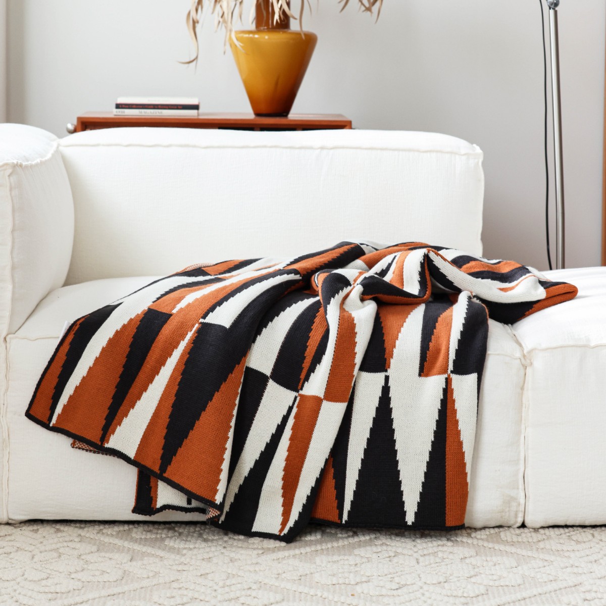 Cozy Geometric Weighted Throw Blanket - Perfect for Fall & Winter - Image 2