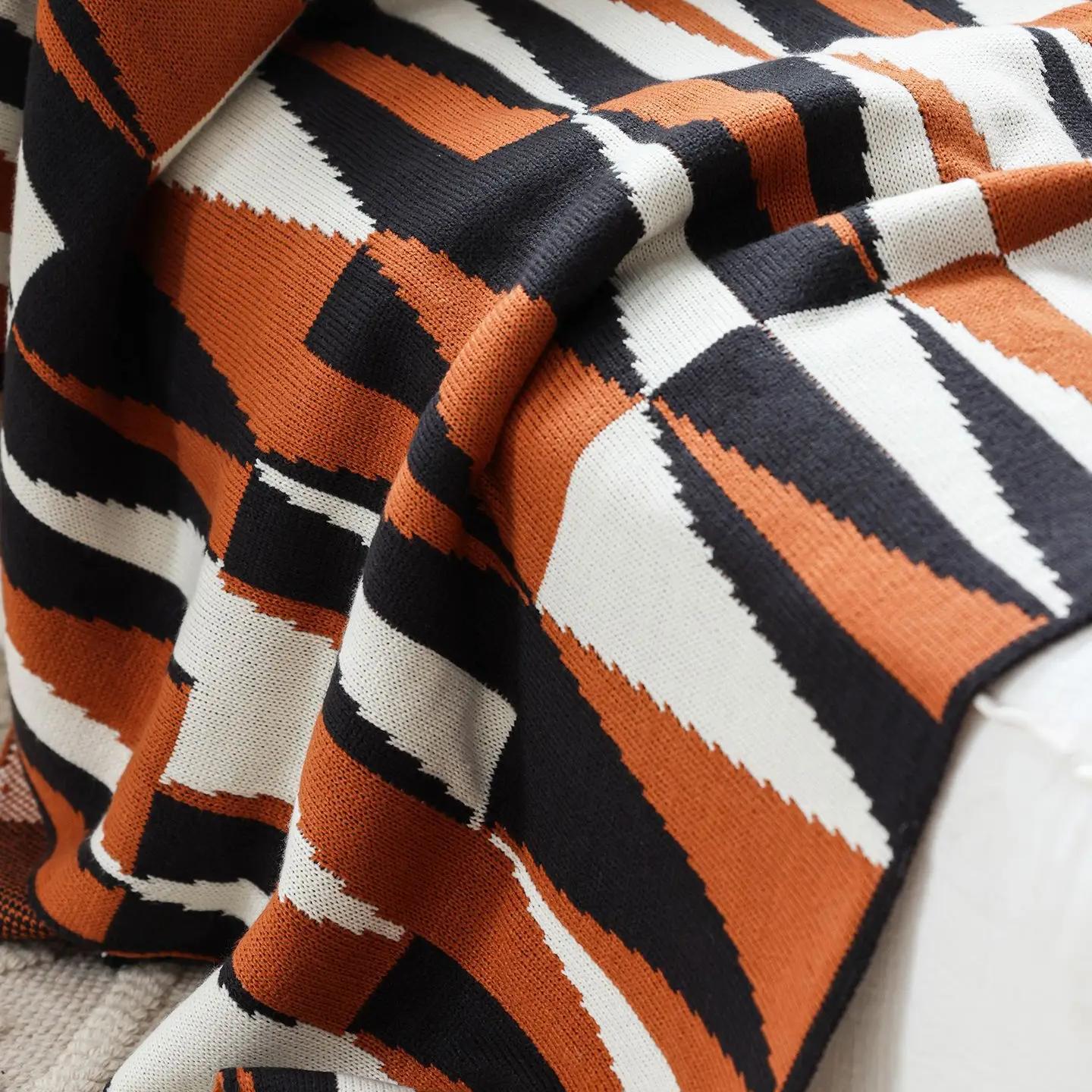 Cozy Geometric Weighted Throw Blanket - Perfect for Fall & Winter - Image 4