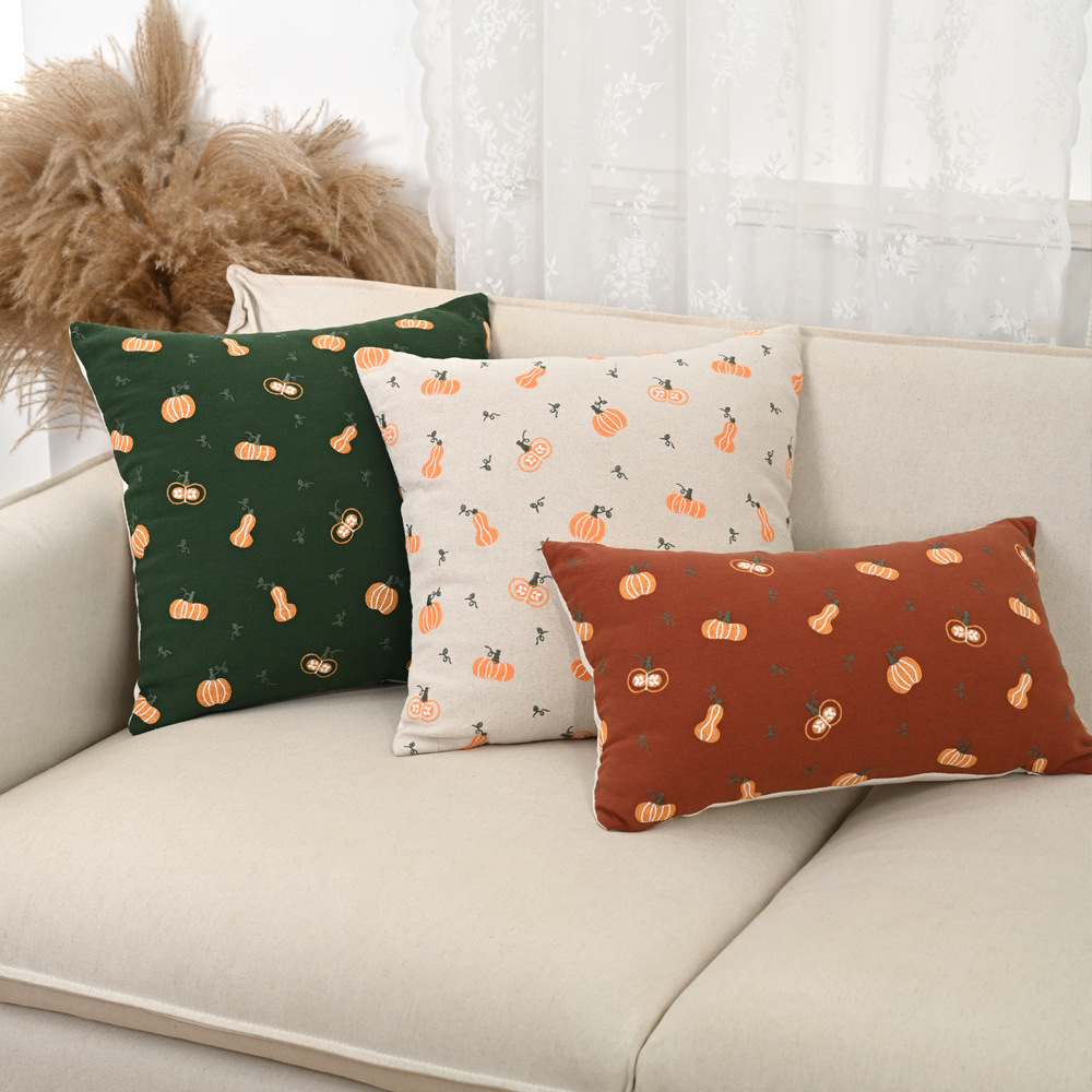 Embroidered Pumpkin Pillowcase - Festive Autumn Decor - Image 2