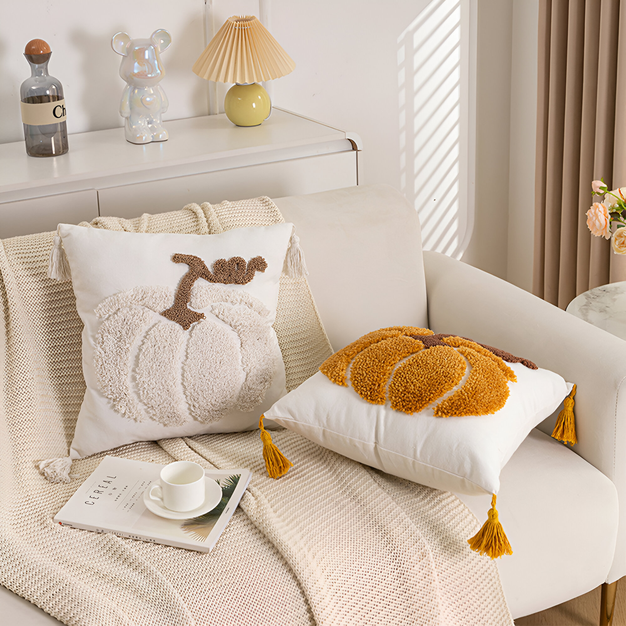 Embroidered Pumpkin Throw Pillowcase - Perfect Fall Decor - Image 4