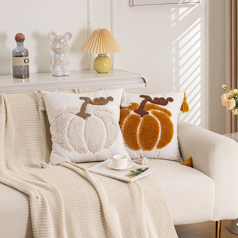Embroidered Pumpkin Throw Pillowcase - Perfect Fall Decor - Image 3