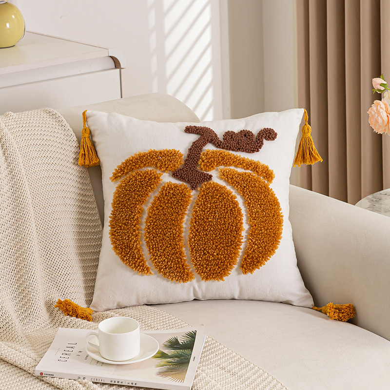Embroidered Pumpkin Throw Pillowcase - Perfect Fall Decor - Image 5