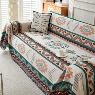 Boho Cotton Linen Sofa Cover - Versatile Ethnic Style Blanket