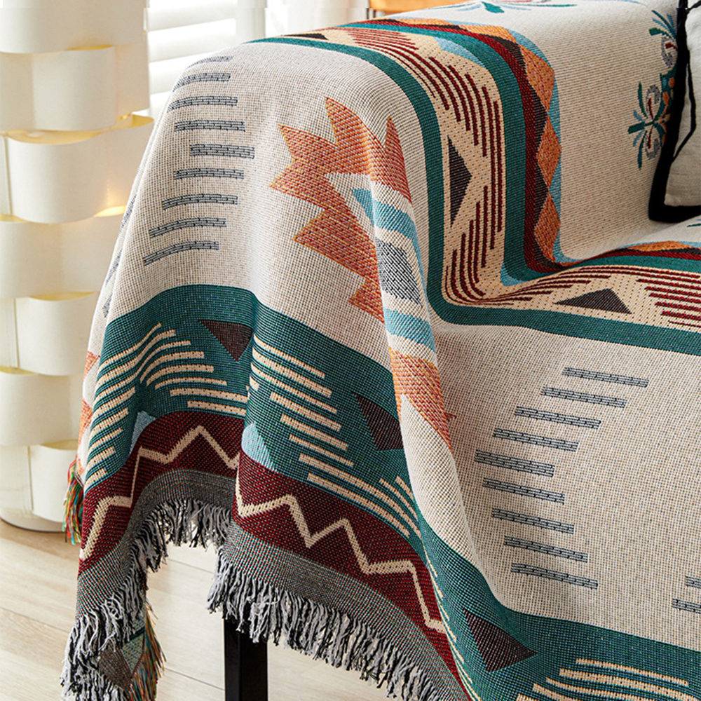 Boho Cotton Linen Sofa Cover - Versatile Ethnic Style Blanket - Image 5