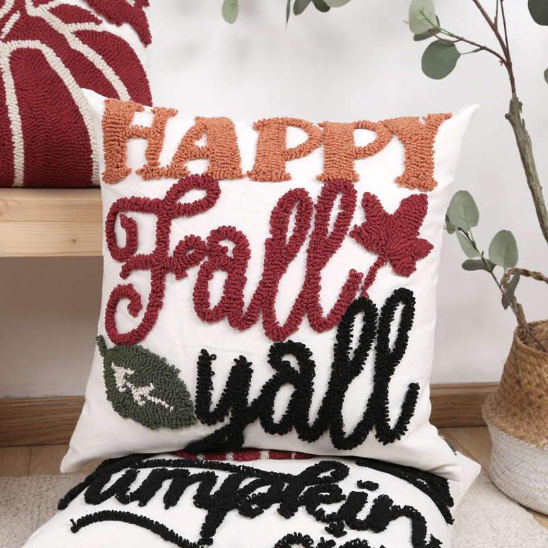 Happy Fall Pumpkin Tufted Pillowcase - Cozy Autumn Decor - Image 4