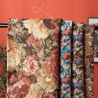 150x100cm Floral Jacquard Polyester-Cotton Fabric - DIY Craft Essential