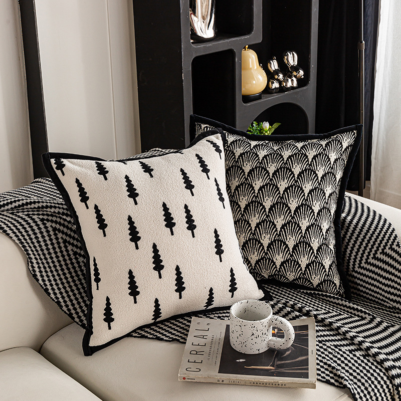 Chic Black & White Throw Pillowcase - Stylish Home Decor - Image 4