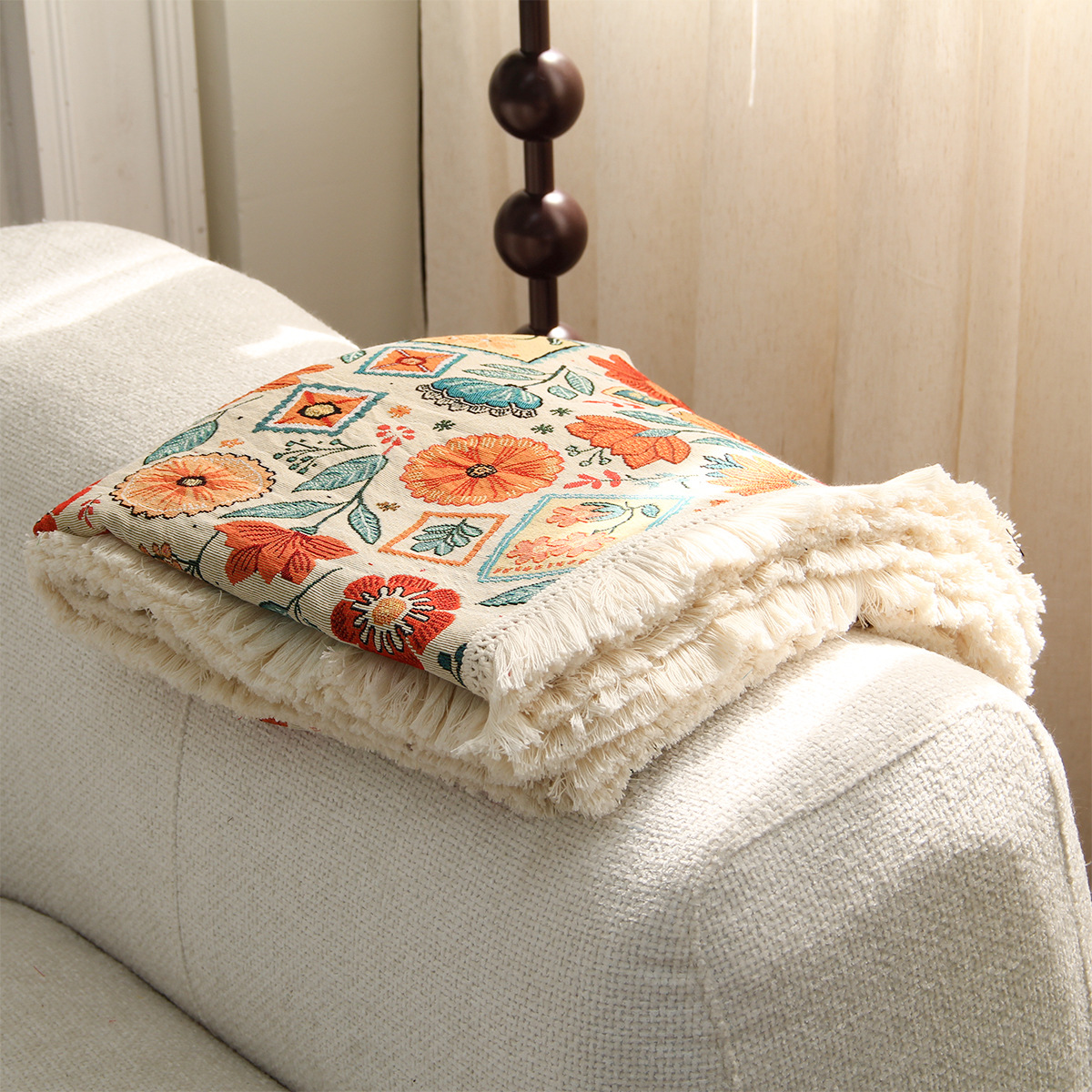 Jacquard Floral Sofa Cover - Stylish and Multifunctional Protection - Image 3