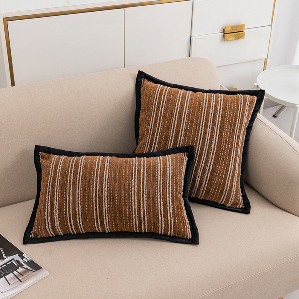 Soft Chenille Striped Pillowcase - Stylish Home Accessory - Image 3