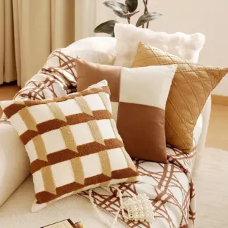Cream Tassel Throw Pillow Cover 12x20/18x18 Inch – Boho Decorative Cushion