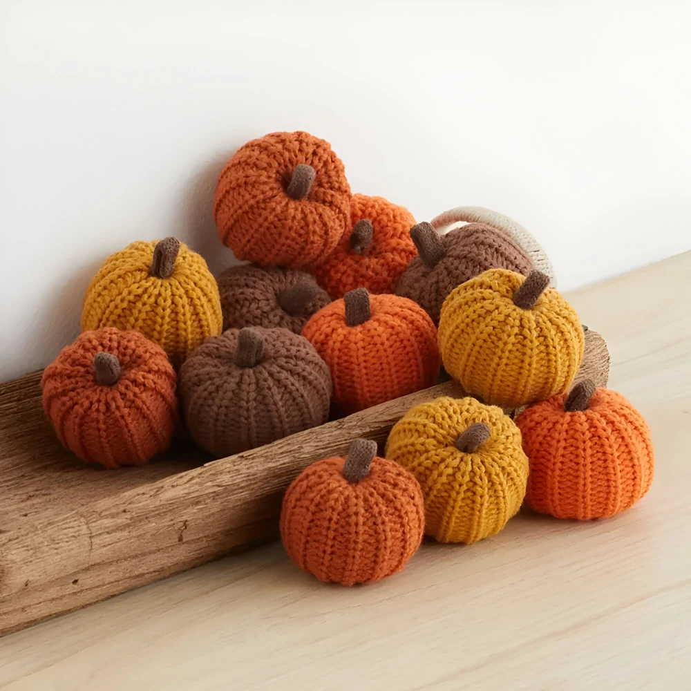 Knit Pumpkin Garland – Cozy Fall Decor Banner - Image 5