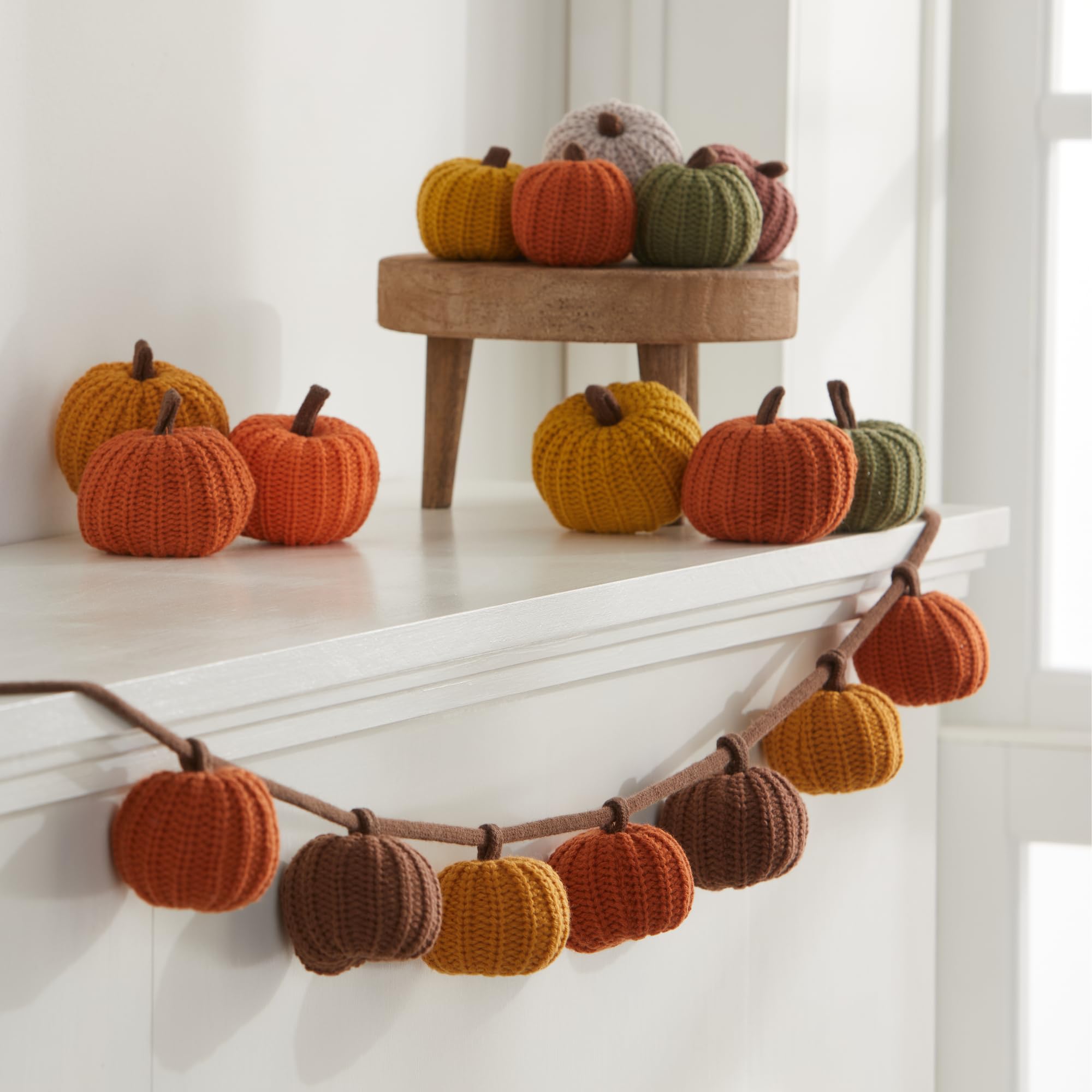 Knit Pumpkin Garland – Cozy Fall Decor Banner - Image 4