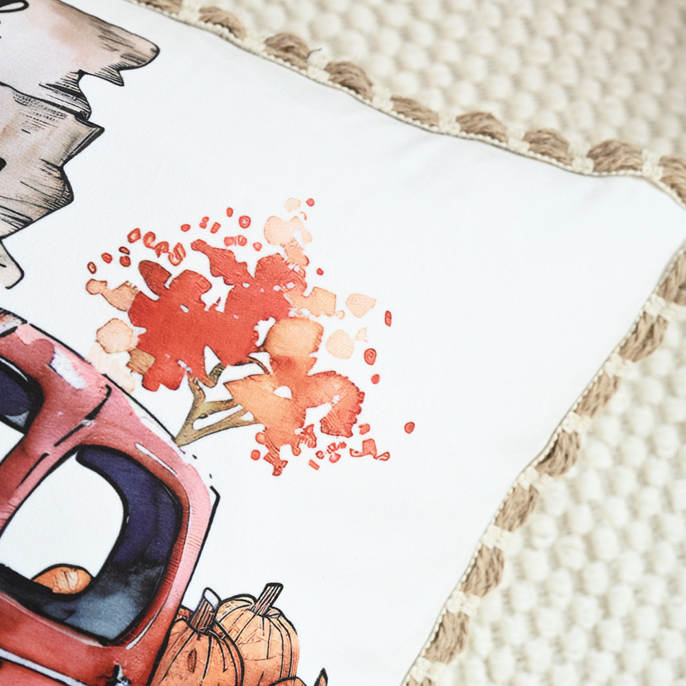 Autumn Pumpkin Lace Cushion Cover 18x18in – Thanksgiving Decor - Image 6
