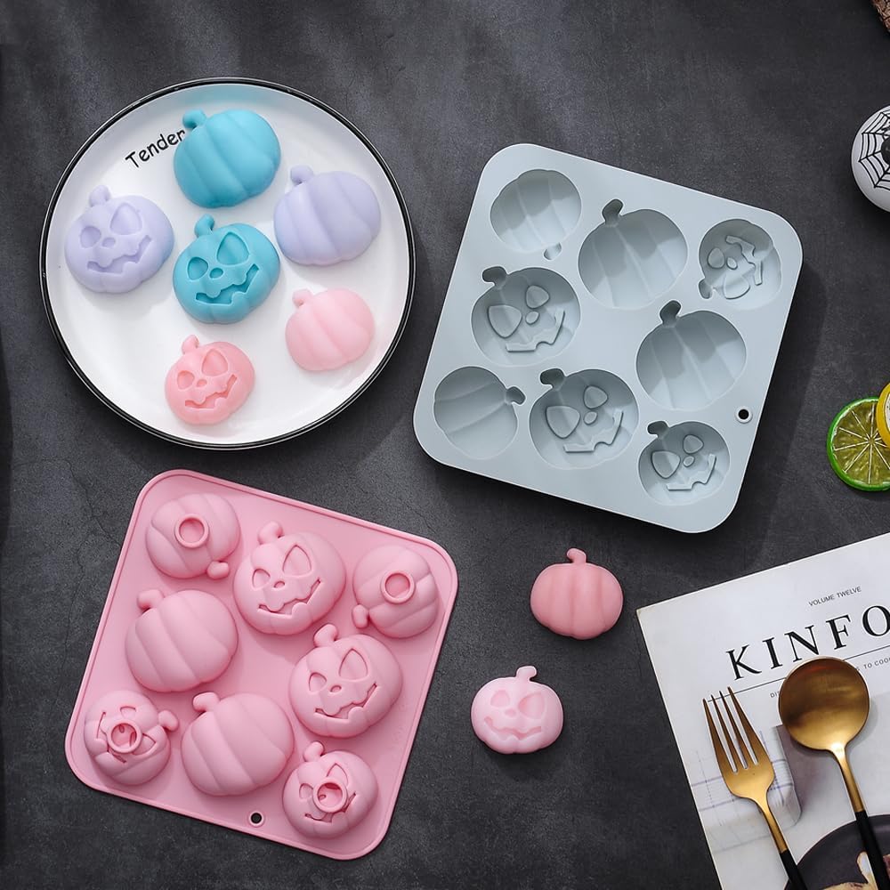 2PCS Pumpkin Silicone Molds for Candles, Desserts & Handmade Soaps - Image 3