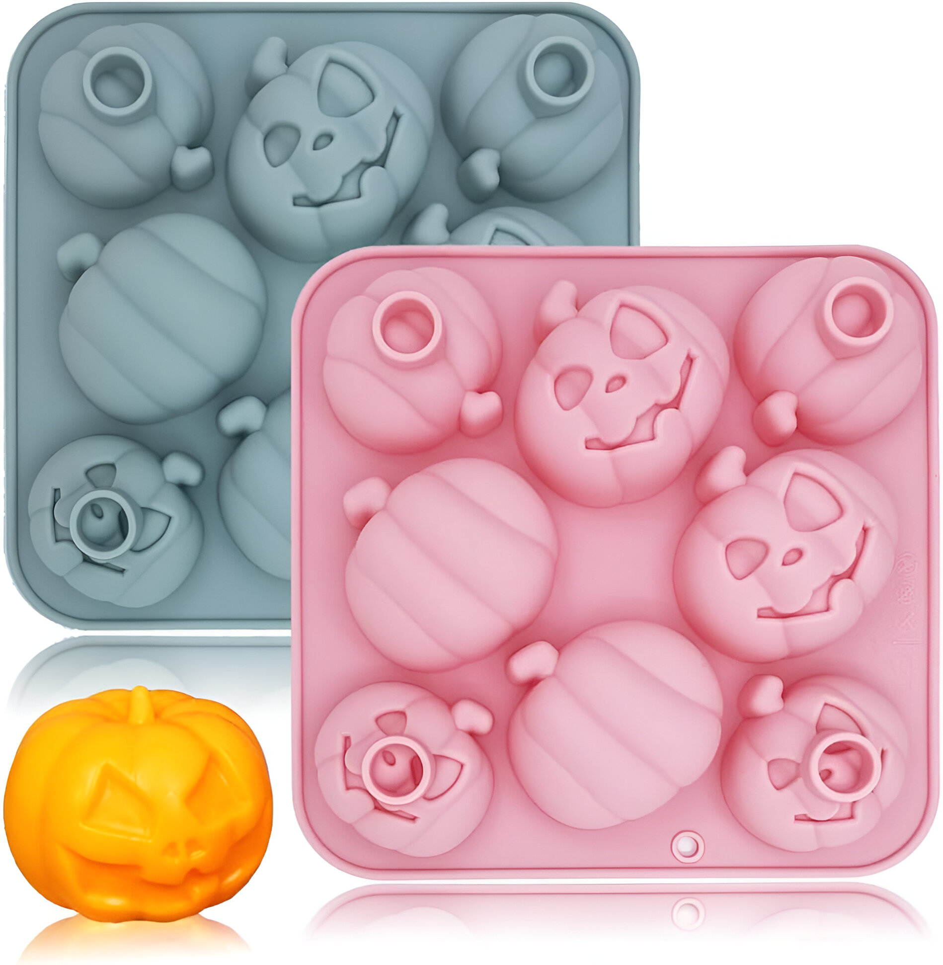 2PCS Pumpkin Silicone Molds for Candles, Desserts & Handmade Soaps