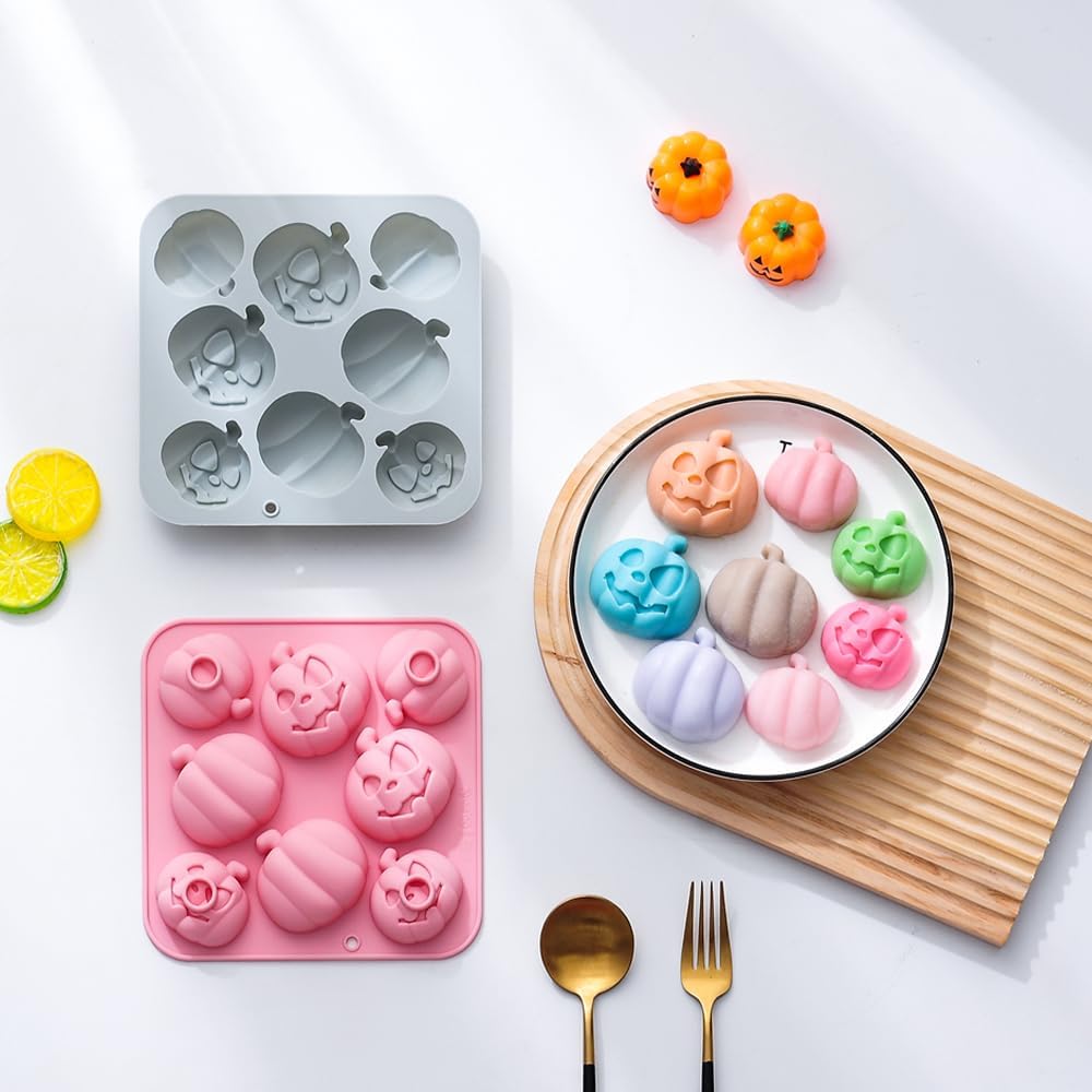 2PCS Pumpkin Silicone Molds for Candles, Desserts & Handmade Soaps - Image 2