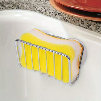 Stainless Steel Self-Draining Sponge Holder with Suction Cup