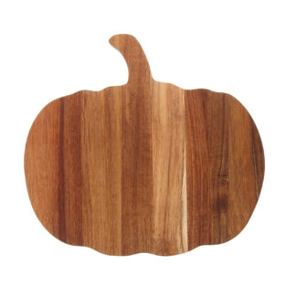 Pumpkin Shaped Wooden Cutting Board with Handle for Cheese & Fruit Platter