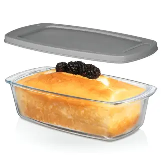 1.8L Rectangular Glass Loaf Pan with Lid – Microwave & Oven Safe Bakeware