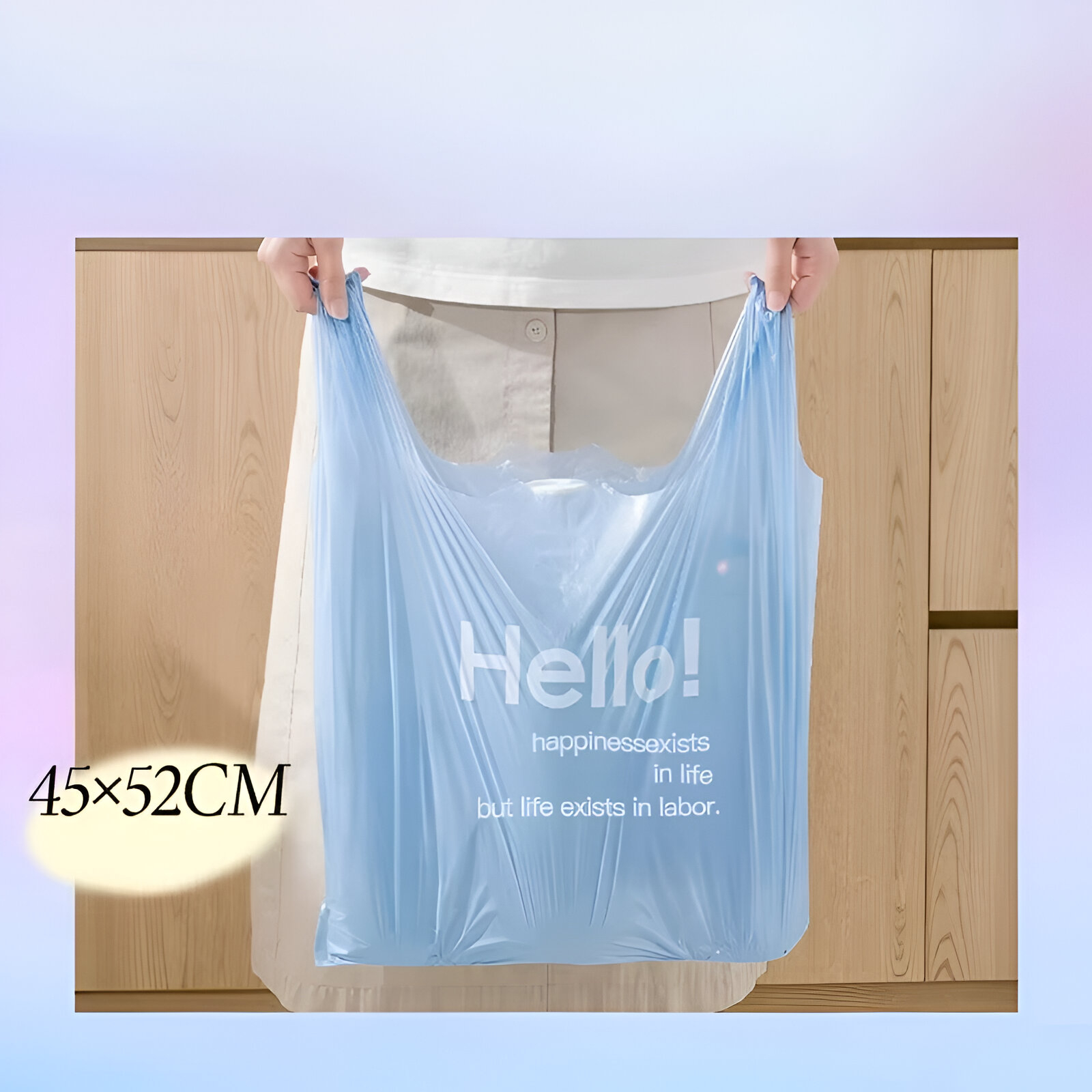 50pcs Leak-Proof Disposable Trash Bags with Handles - Image 4