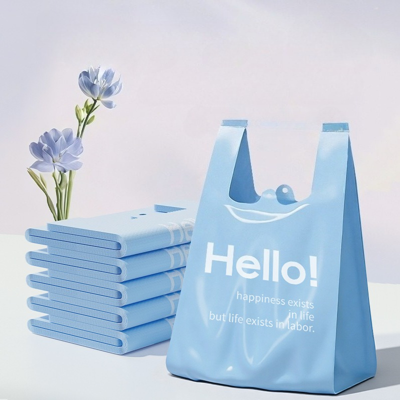50pcs Leak-Proof Disposable Trash Bags with Handles