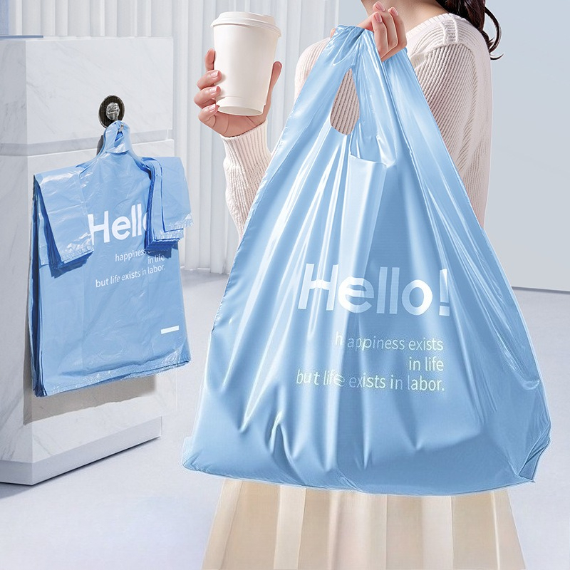 50pcs Leak-Proof Disposable Trash Bags with Handles - Image 2