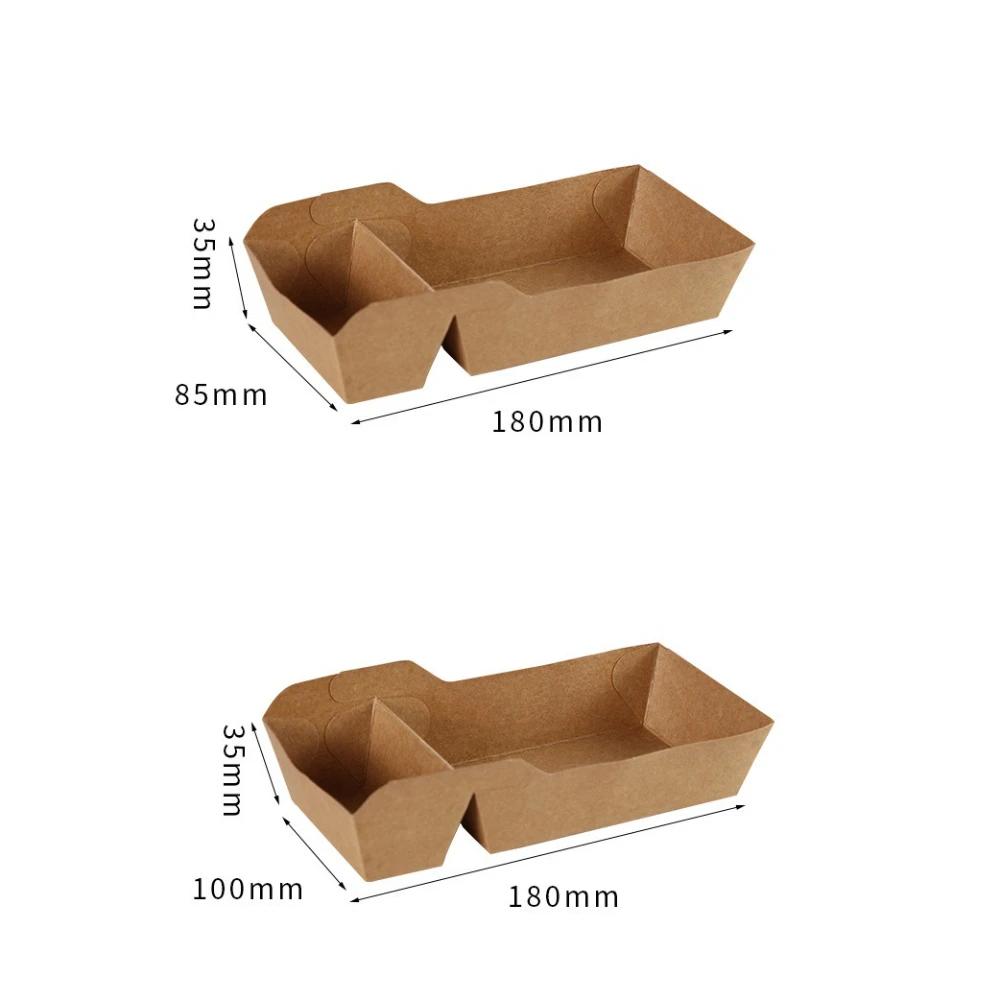 10pcs 2-Compartment Kraft Paper Food Trays - Image 5