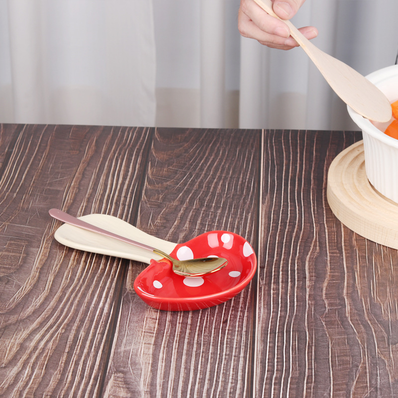 Charming Mushroom Ceramic Spoon & Utensil Holder - Image 7