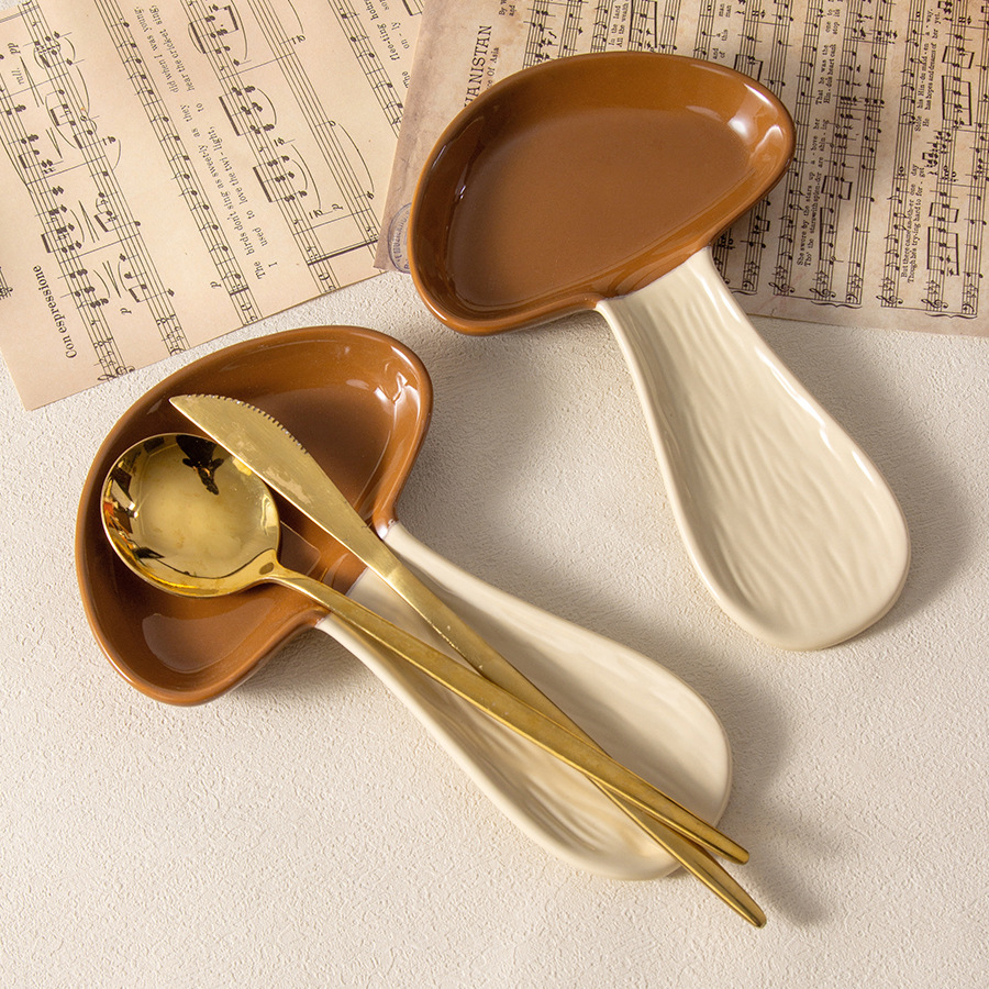 Charming Mushroom Ceramic Spoon & Utensil Holder - Image 3