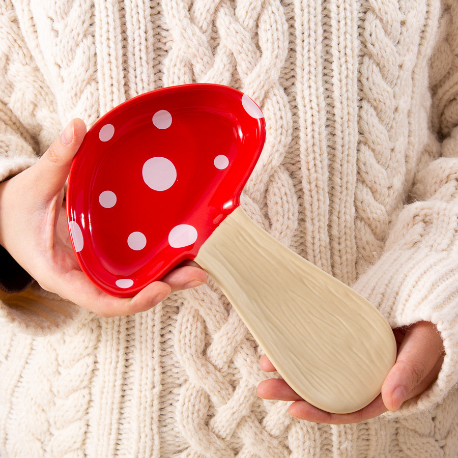 Charming Mushroom Ceramic Spoon & Utensil Holder - Image 6