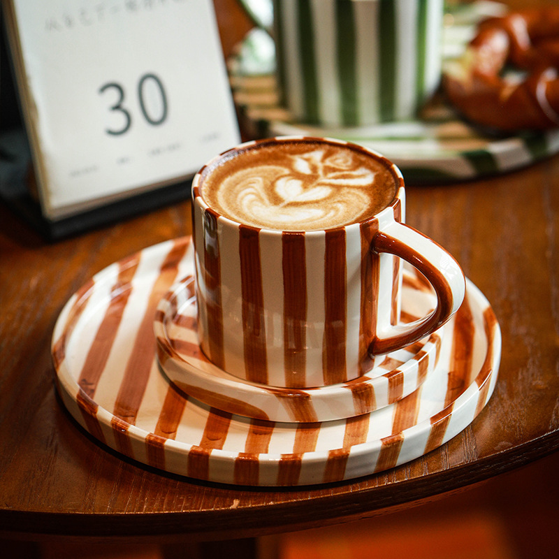 Hand-Painted Ceramic Mug and Plate Set
