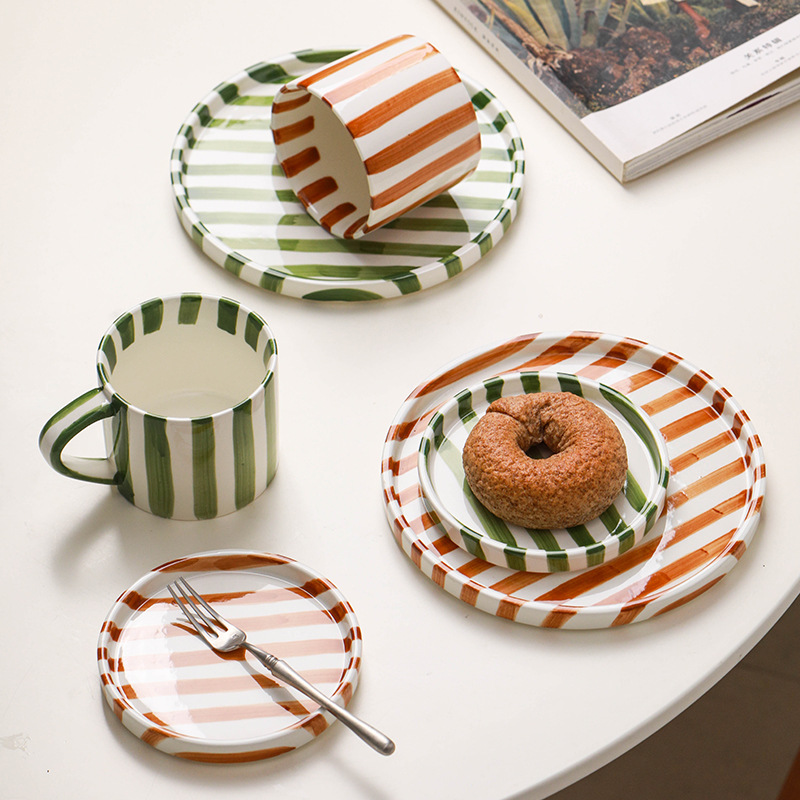 Hand-Painted Ceramic Mug and Plate Set - Image 2
