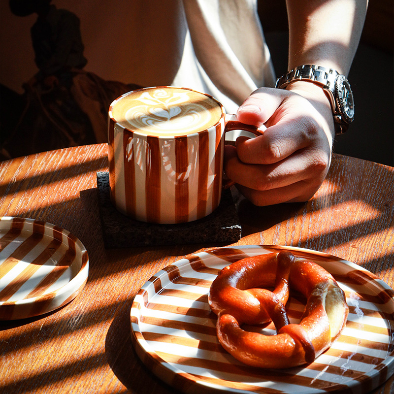 Hand-Painted Ceramic Mug and Plate Set - Image 3