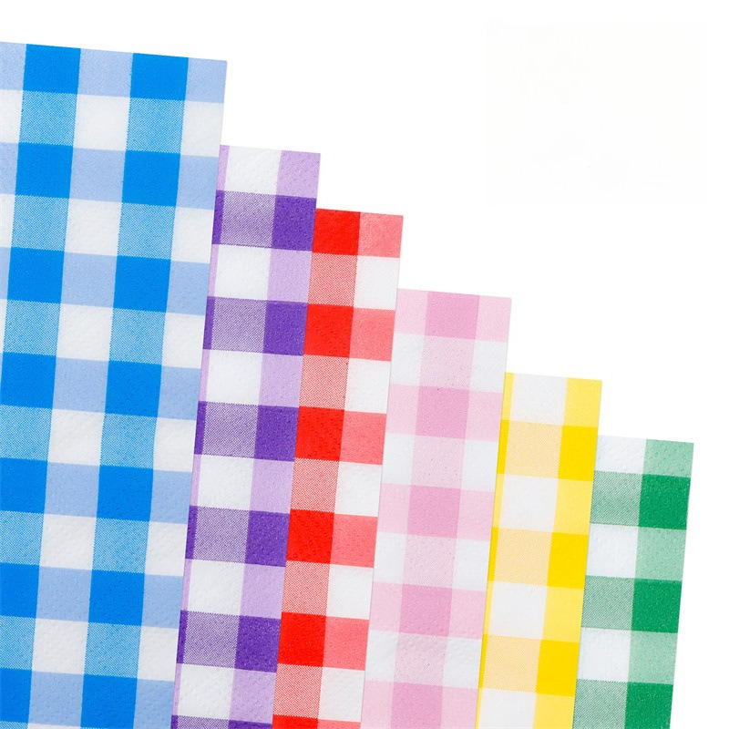 Vibrant Plaid Paper Napkins - Image 4