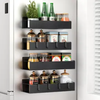 Magnetic Metal Storage Shelf – Space-Saving Organizer for Kitchen & Laundry