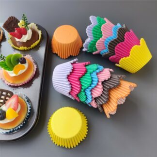 Flower-Shaped Cupcake Liners - Oil-Proof Baking Cups in Assorted Colors