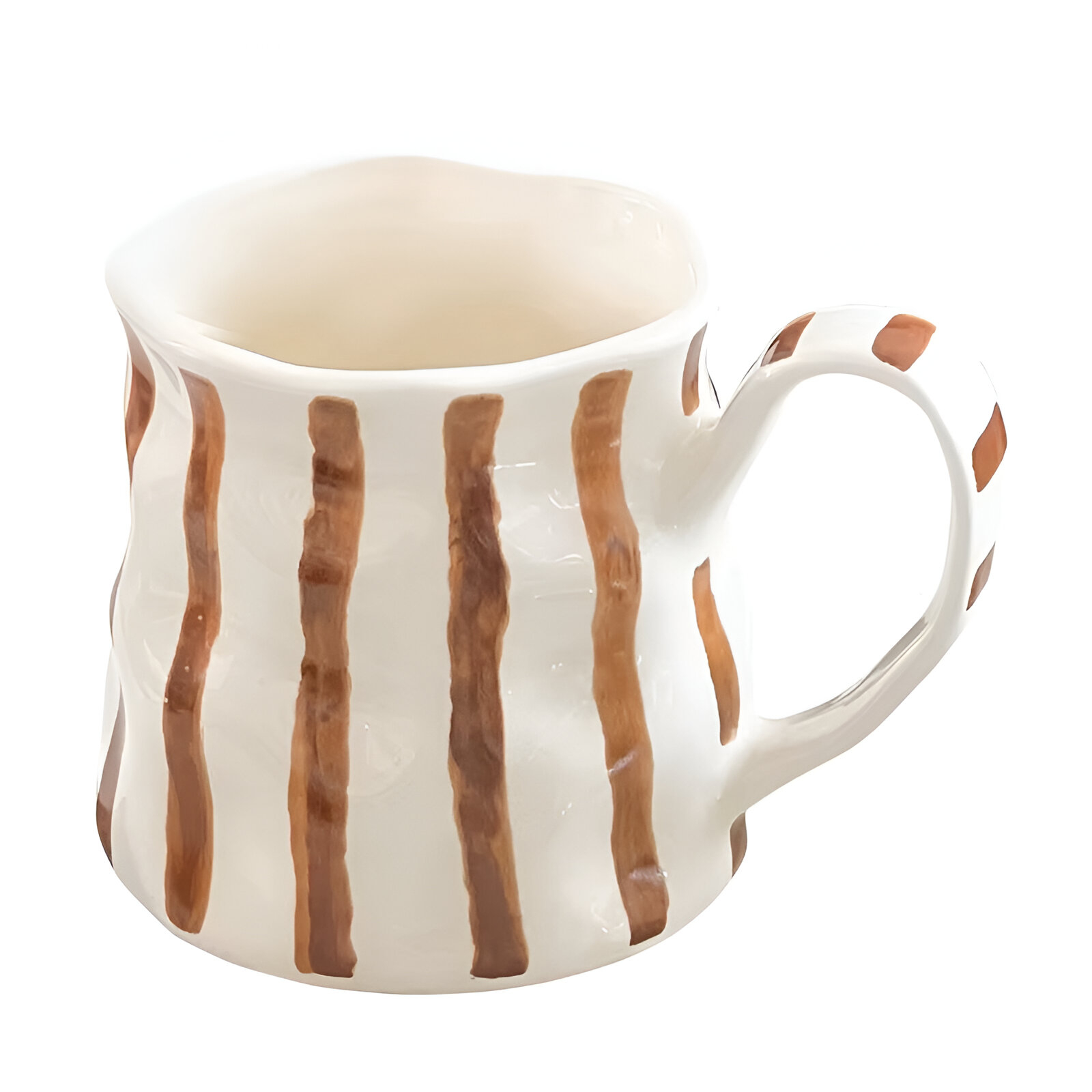 Elegant European Ceramic Striped Coffee Mug - Image 5