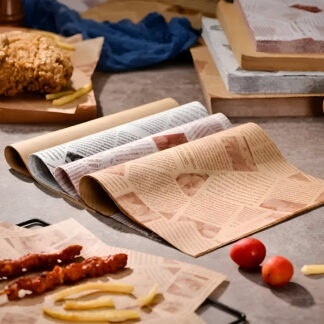 50pcs Thick Kraft Grease-Proof Food Wrapping Paper for Sandwiches & Picnics