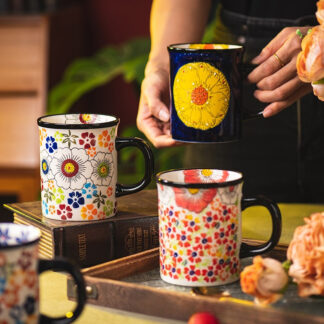 Creative Floral Ceramic Coffee Mug