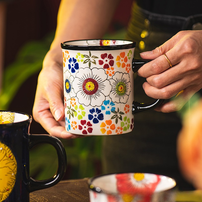 Creative Floral Ceramic Coffee Mug - Image 4
