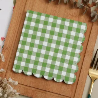 20pcs Plaid Disposable Paper Napkins - 9.84x9.84in for Parties & Events