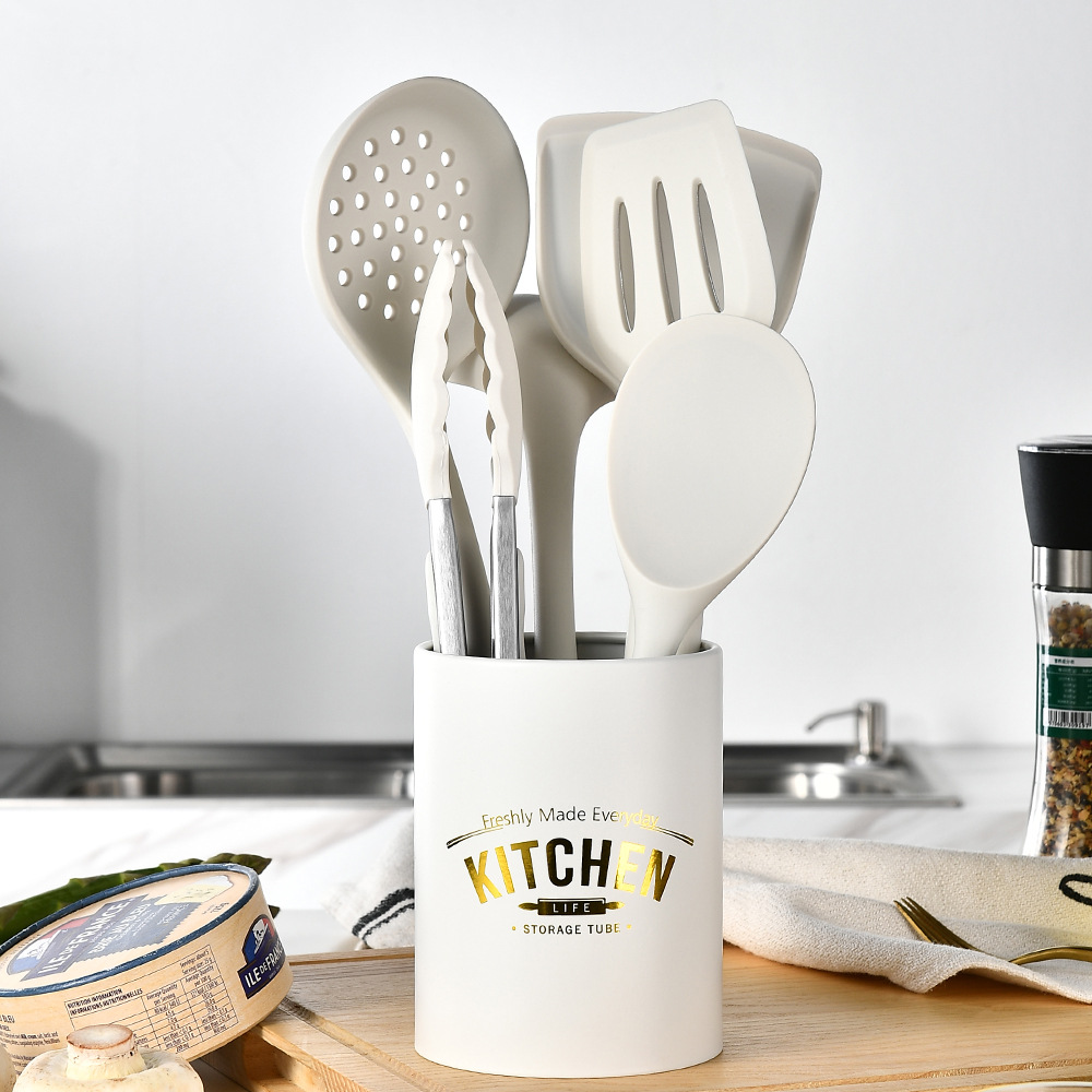 8-Piece Red Silicone Kitchen Utensil Set - Image 2