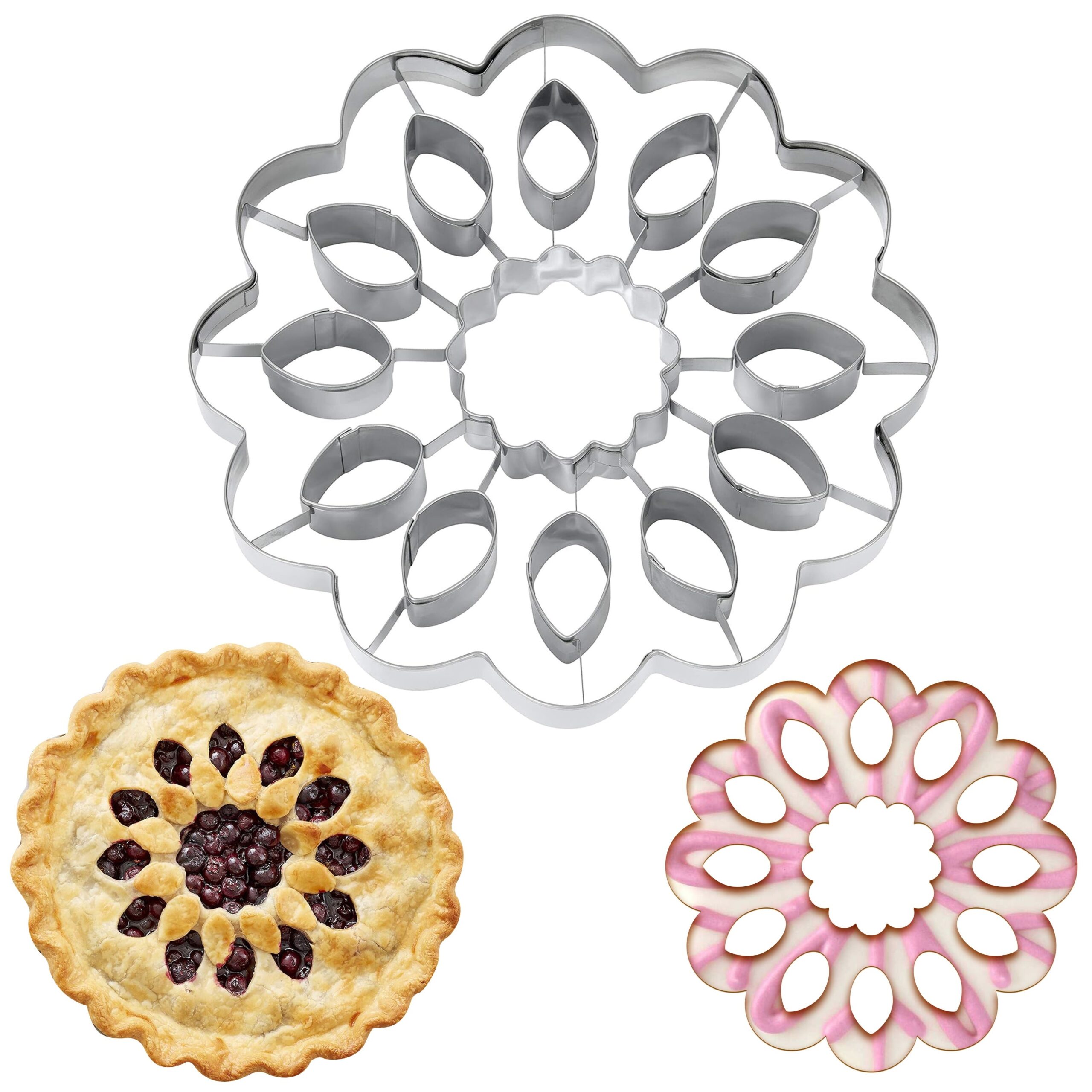 Stainless Steel Giant Floral Pie & Cookie Cutter for Baking & Crafts