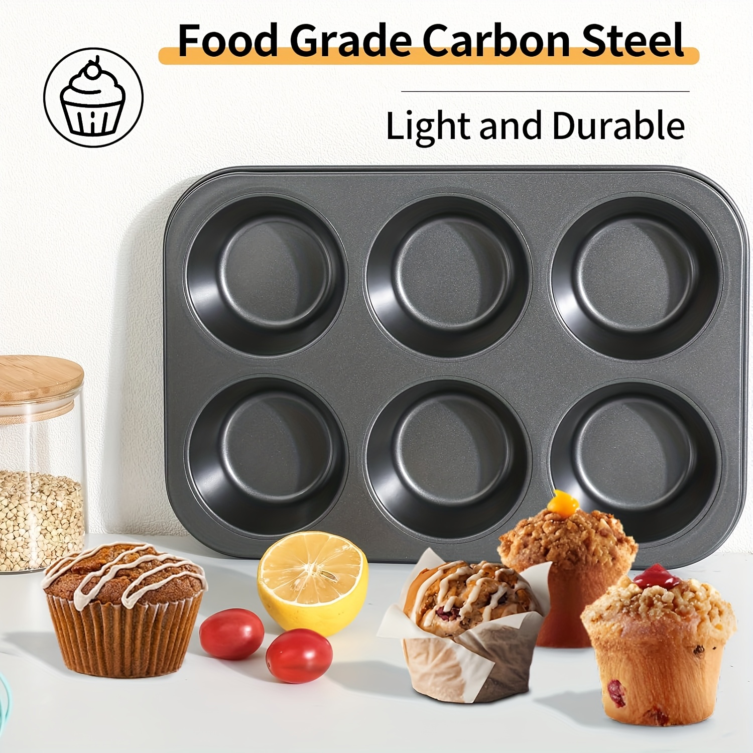 4-Piece Nonstick Carbon Steel Muffin Pan Set - Image 3